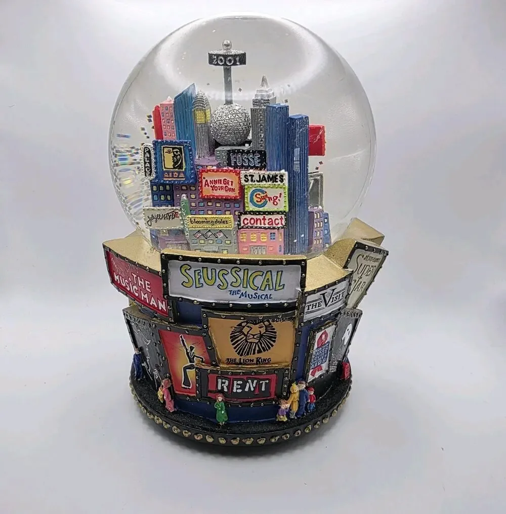 Bloomingdales Broadway Musical 2001 Snow Globe Times Square Twin Towers Tested